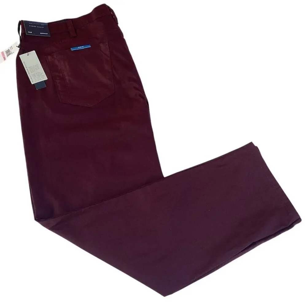 Perry Ellis Men's Slim Stretch Dress Pants Red Size 40x32‎
